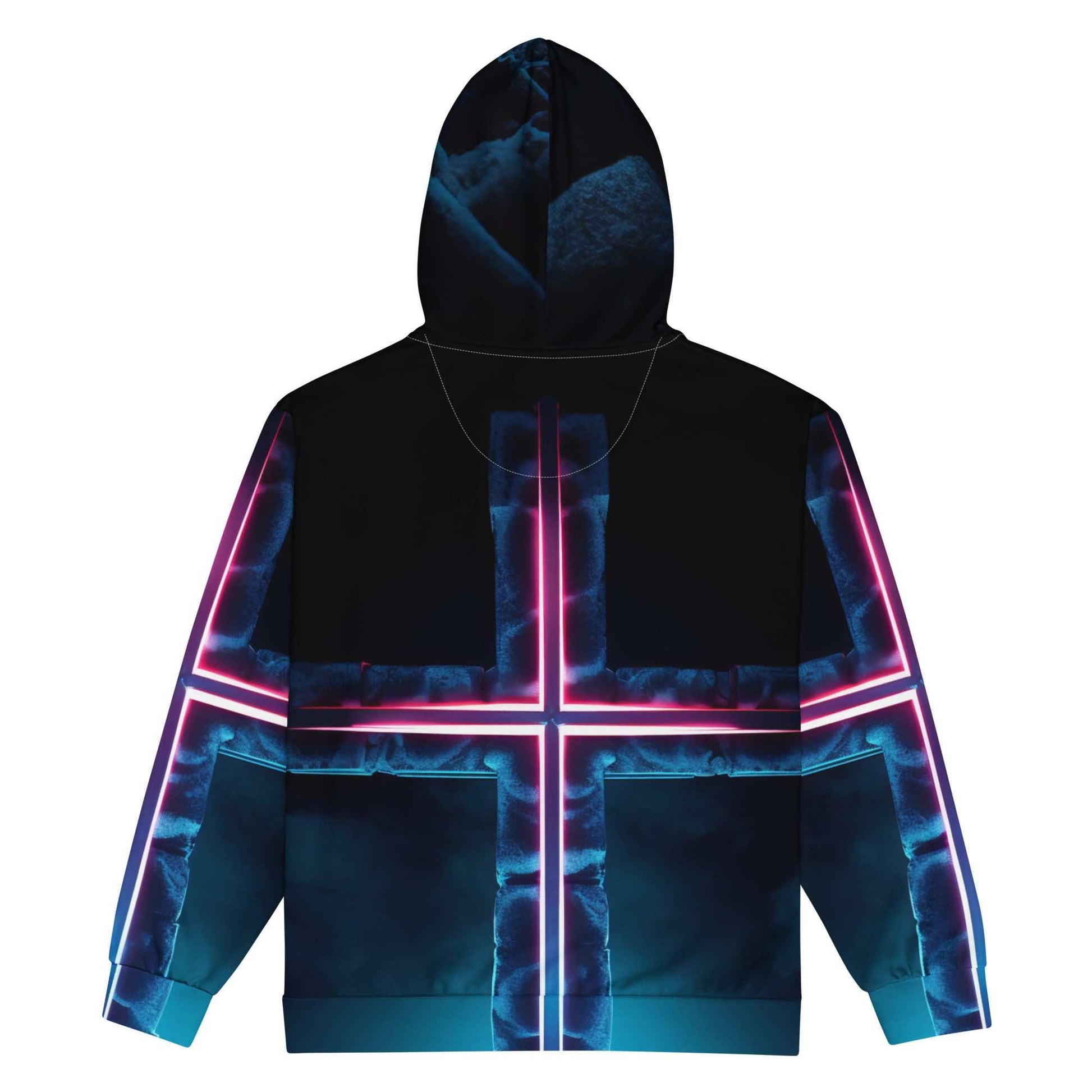 Neon Cross Zip Up Hoodie