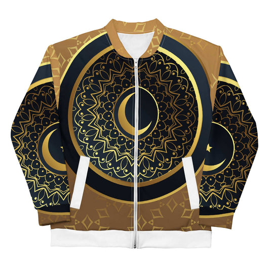 Crescent Moon Mandala Bomber Jacket