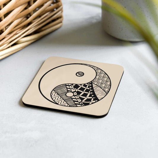 yin yang design cork-back coaster - perfect