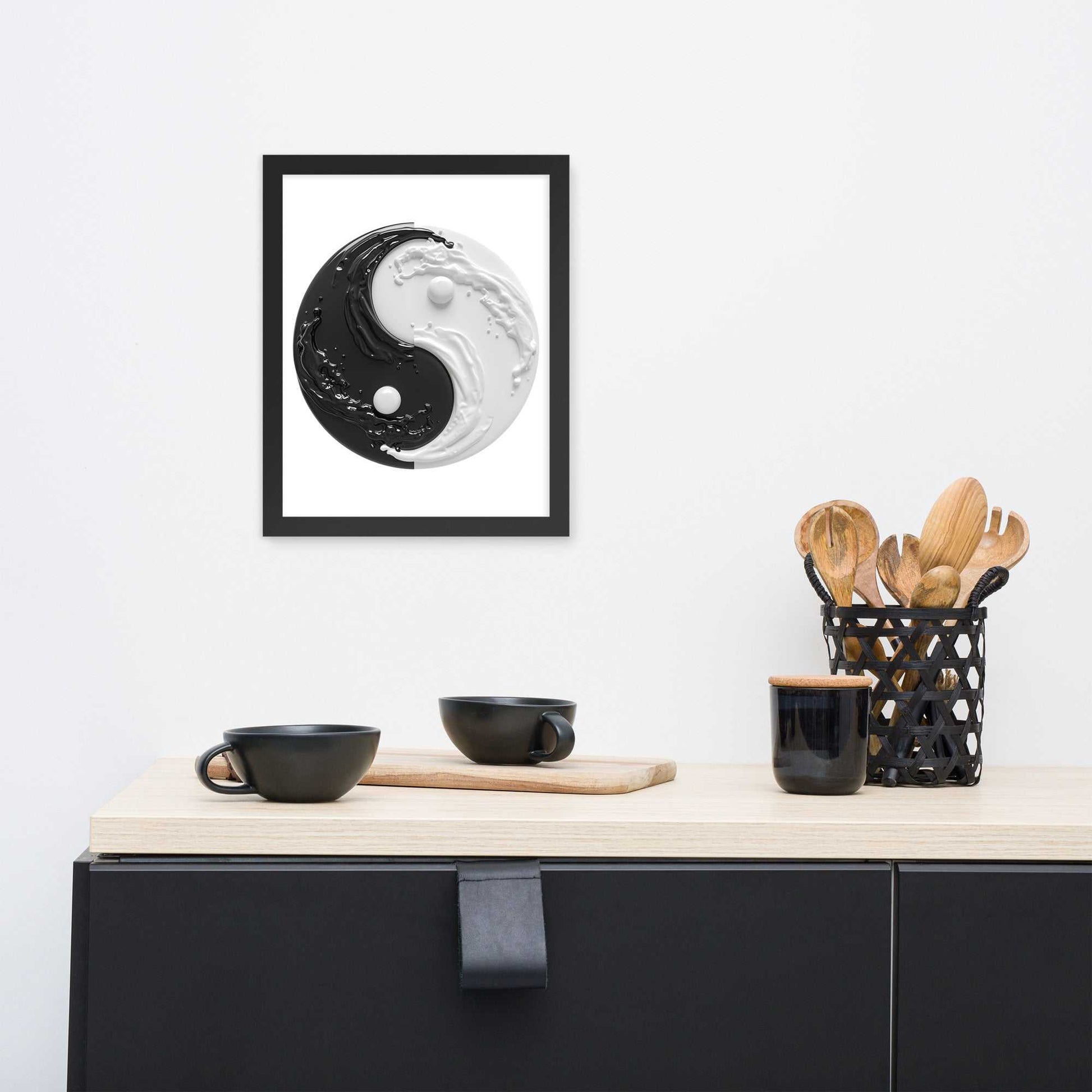 Yin Yang Art Framed Poster