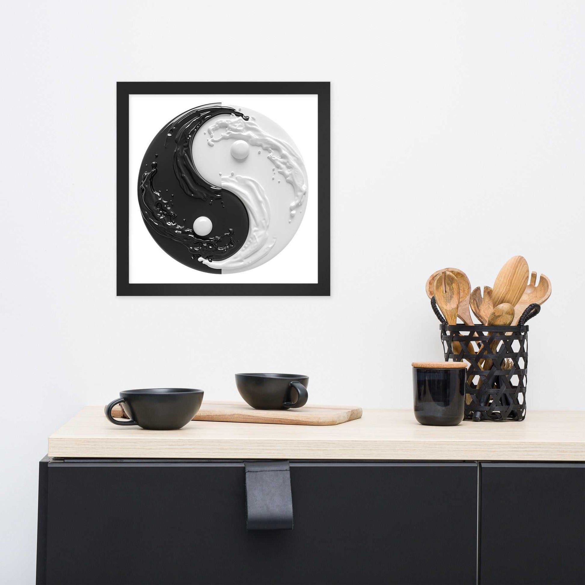 Yin Yang Art Framed Poster