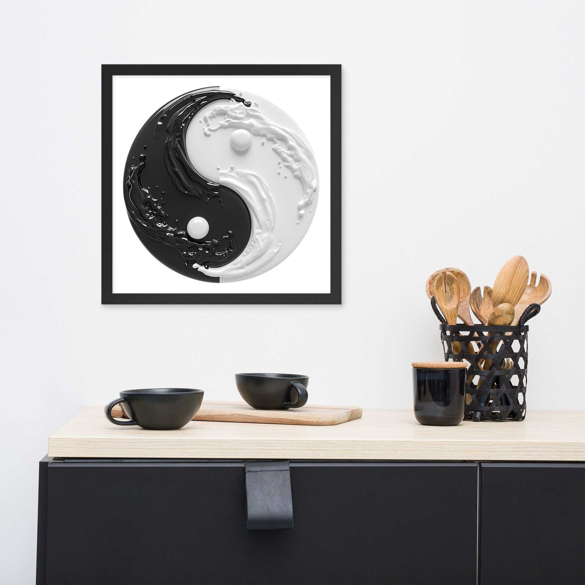 Yin Yang Art Framed Poster