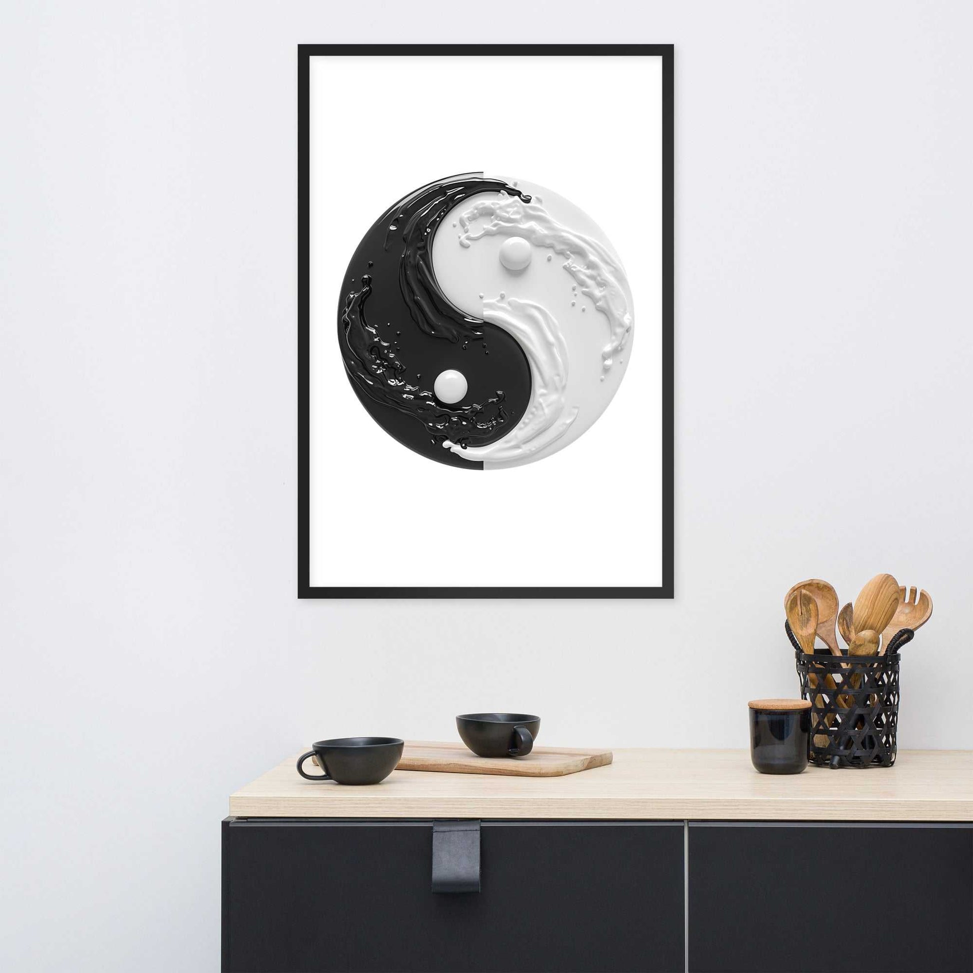 Yin Yang Art Framed Poster