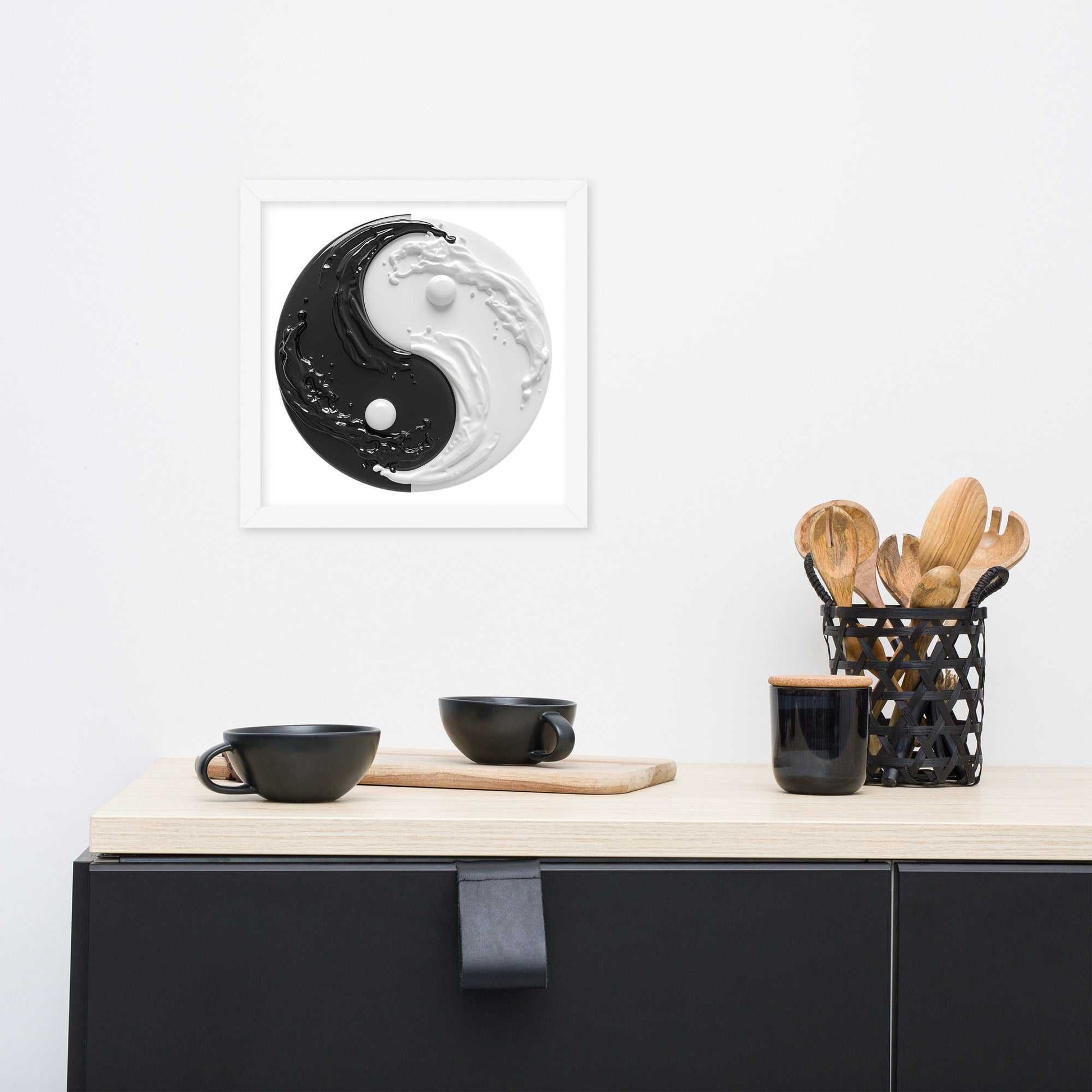 Yin Yang Art Framed Poster