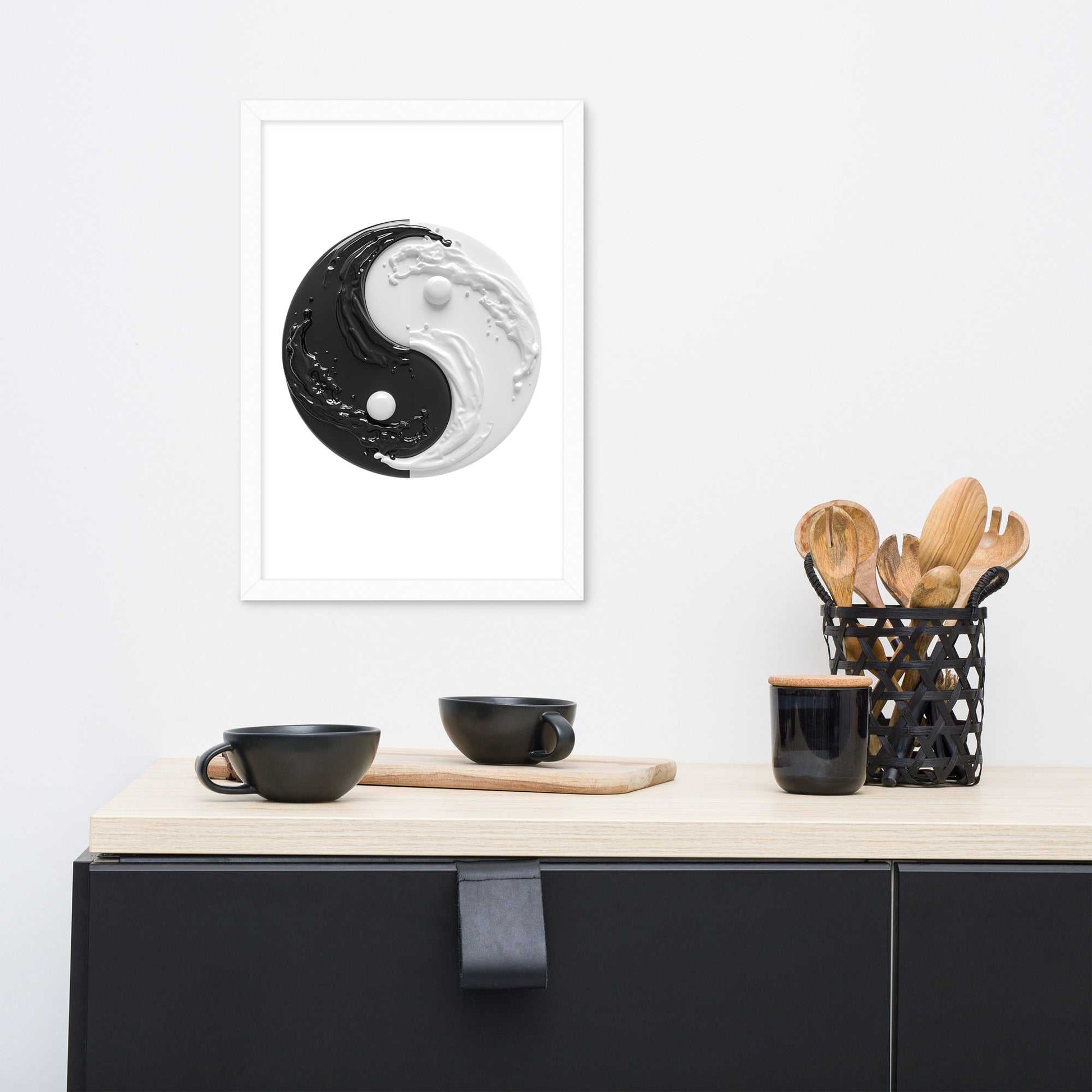 Yin Yang Art Framed Poster