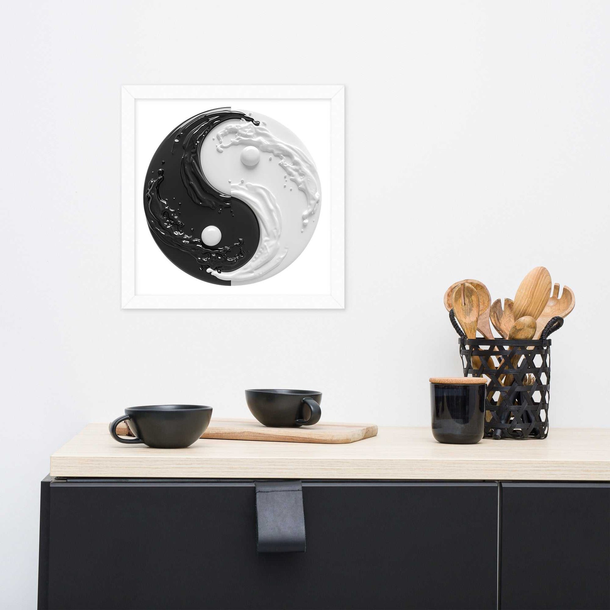 Yin Yang Art Framed Poster