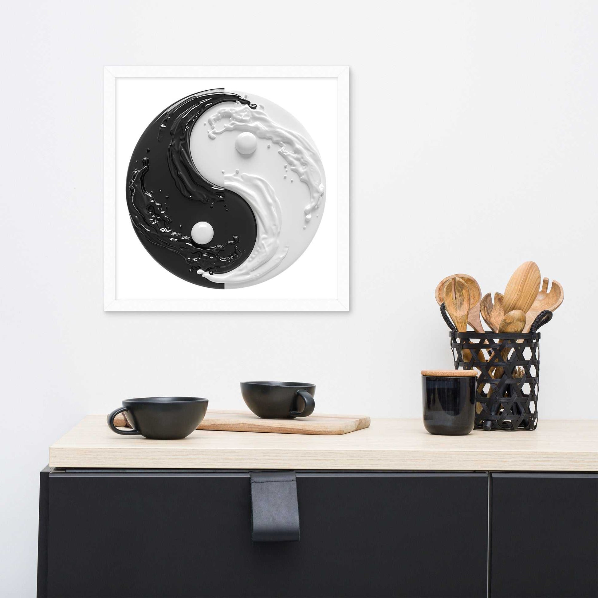 Yin Yang Art Framed Poster