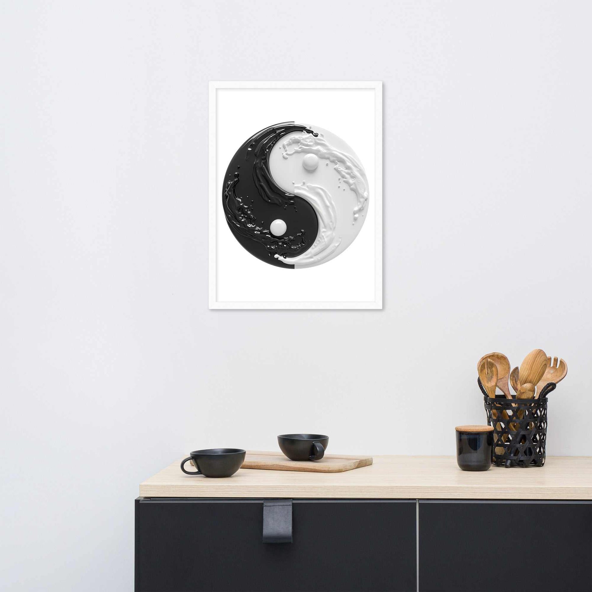 Yin Yang Art Framed Poster