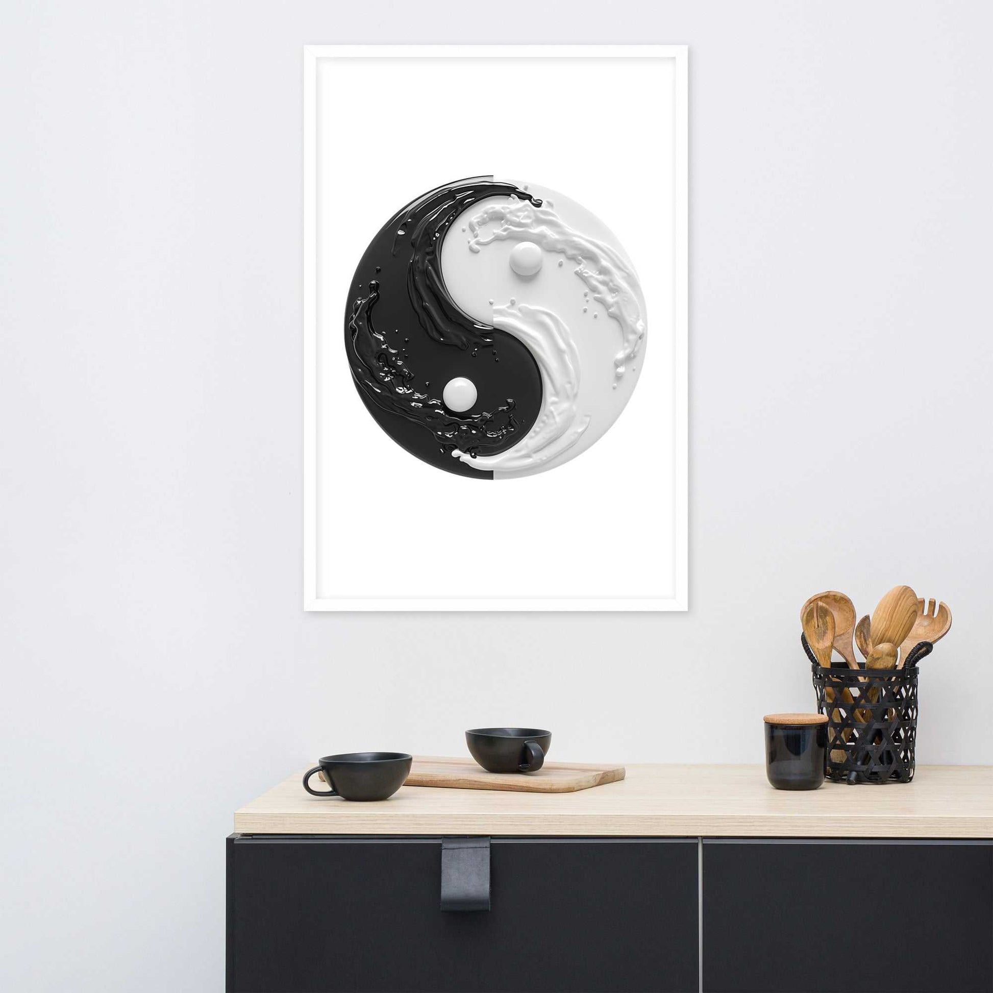 Yin Yang Art Framed Poster