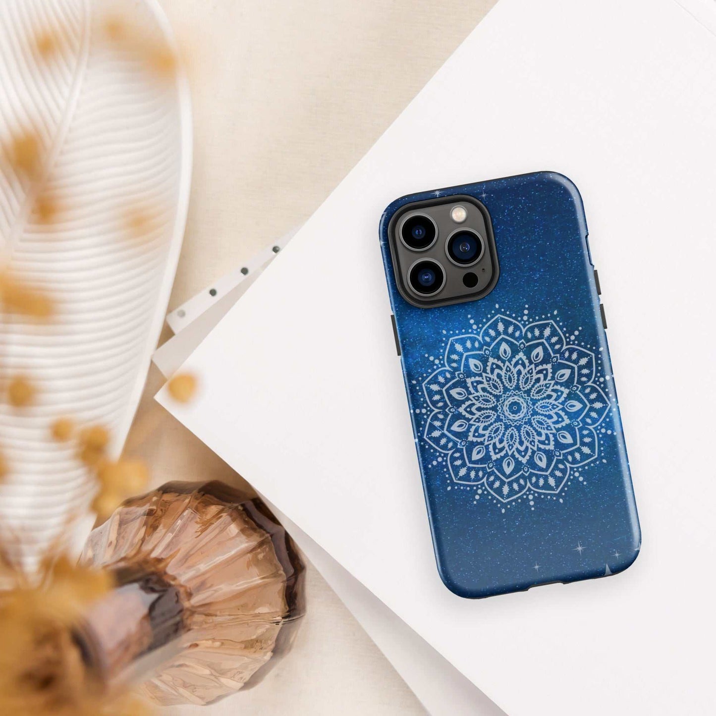 Blue Mandala Tough iPhone Case