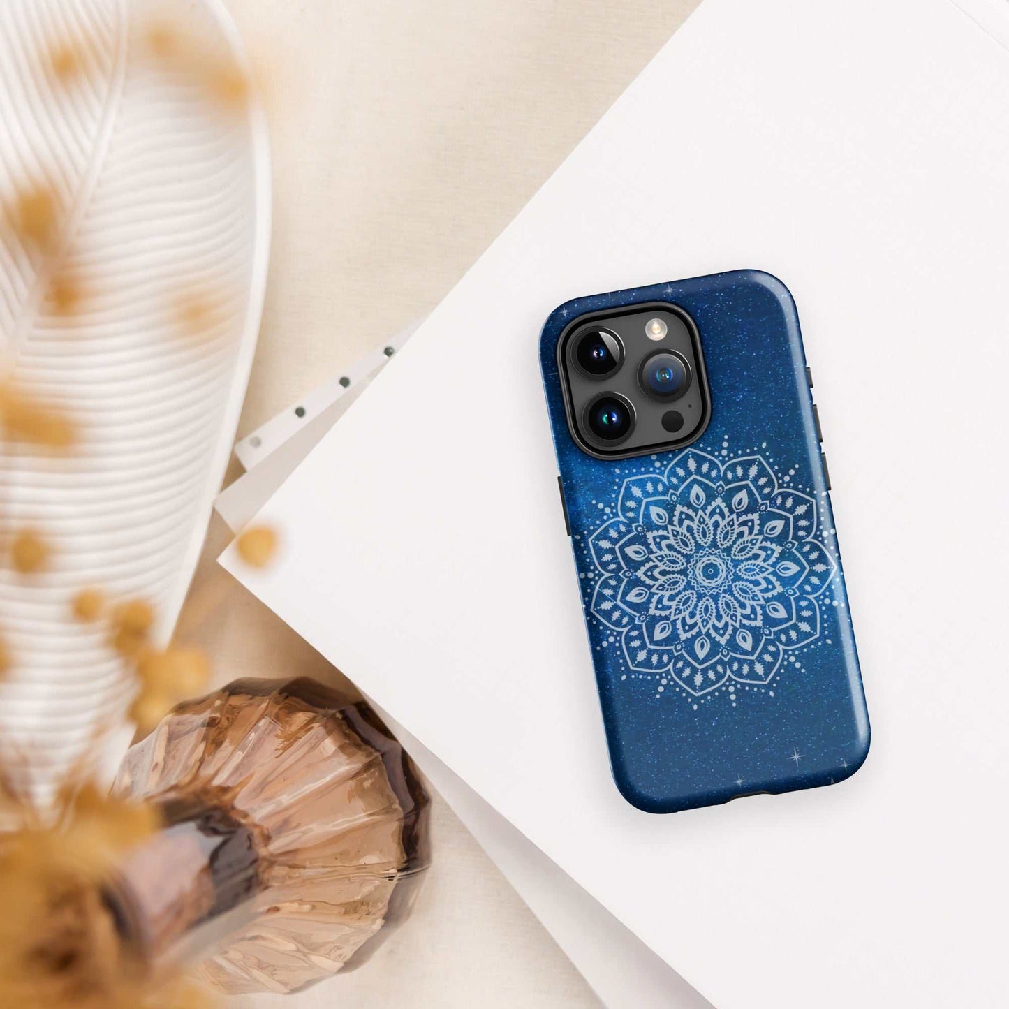 Blue Mandala Tough iPhone Case